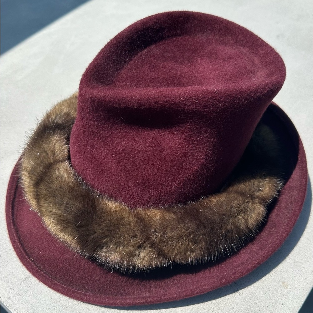 Vintage Philip Treacy eggplant velvet hat from the 90’s